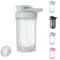 HUIQIHANG Protein Shaker Bottle 500ml with Stainless Steel Mixing Ball, BPA- and DEHP- free, Leakproof Flip On Lid, Temperature Safe, Dishwasher Safe Perfect for Mixing Powdered Shakes - (Gray)