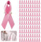Générique Octobre Rose Lot de 100 Broches avec Ruban Rose et épingle à nourrice, pour Sensibilisation au Cancer du Sein, pour Femme et Homme, Décoration de Vêtements, Décoration de fête et événement