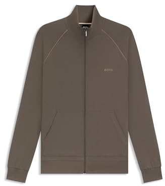 BOSS Mens Mix&Match Jacket Z Logo-embroidered regular-fit jacket in stretch-cotton jersey