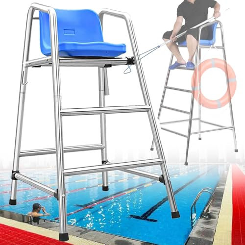 XDLYWUZIQ Tragbarer Edelstahl-Barhocker Für Den Außenbereich, Abnehmbarer Edelstahl-Barhocker Für Den Poolrand, Rettungsschwimmerstühle Für Terrasse Und Terrasse,High120cm/47.2in