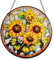 Atrapasueños de vidrieras de girasol, 8 pulgadas, pintados a mano, para ventanas, jardín, dormitorio, sala de estar, decoración de ventana, adorno de girasol, regalos para cumpleaños, día de la madre