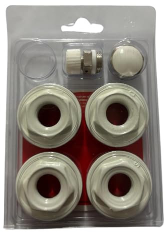 Kit Universale per Radiatori in Alluminio con Riduzioni, Valvola di sfiato e Tappo 1 X 3/8