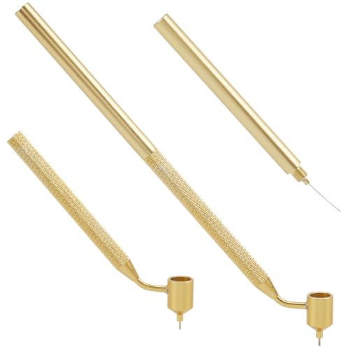 GORGECRAFT Stylo de Peinture à Ligne Fine en Aluminium Stylo Applicateur de Peinture Fluide avec Pointes à Vapeur de 0.3mm Stylo de Retouche de Peinture Incliné de Précision pour Voitures Réparation