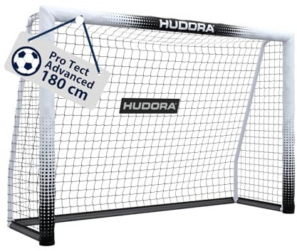 HUDORA Fußballtor Pro Tect Advanced – Outdoor Fußballtor mit Netz und wetterfester Ummantelung für Kinder/Erwachsene – Einfacher Aufbau im Garten – Hochwertige Torwand mit Reiß- und Klettverschlüssen