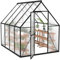 Froadp Serre en aluminium avec fondation 230 x 180 x 195 cm - Plaques creuses en polycarbonate de 4 mm - Résistant aux intempéries - Serre à tomates avec fenêtres - Pour jardin et élevage
