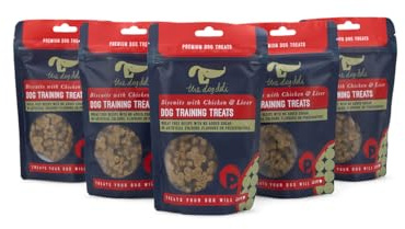 Petface Dog Deli Wheat Free Dog Training Treats with Chicken & Liver, Hand Baked in the UK, 120 g (Pack of 5) | Training Treats, Hand-Baked in the UK, Resealable Pouch, No Added Sugar, Natural Flavours, for Training