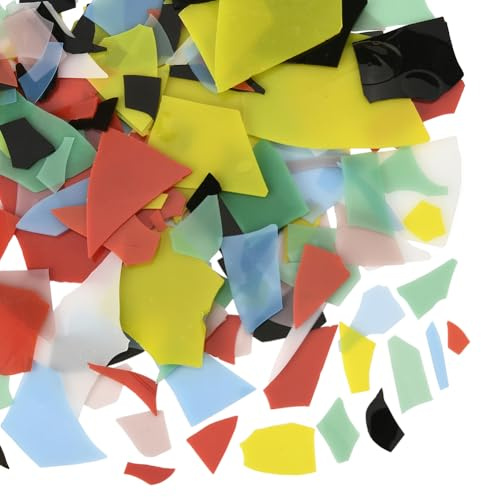 SOFPLATE 1 Schachtel Ca. 84g Glas Fusing Konfetti Mikrowellenofen Glasschrott Unregelmäßige Mosaikfliesen Kunstwerke Kompatibles Material Für Die Schmuckherstellung Zubehör Für Cabochons DIY Anhänger