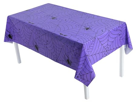 Spinnennetz-Tischdecke, Halloween-Tischdecke, Spinnennetz-Tischdecke, 136,9 x 273,8 cm, Tischdecke, Läufer, Halloween, Gothic-