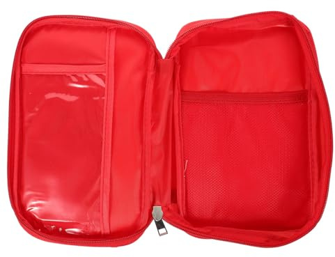 Healeved Erste Hilfe Tasche aus Oxford Gewebe mit Reißverschluss Tragbare Reiseapotheke für Camping und Schule Voll Geöffnet Kompakt und Robust