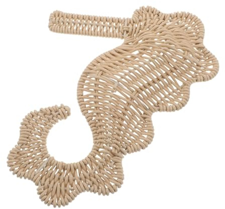 PAMINGONO Handgefertigte ohne Verformung Seepferdchen Wanddekoration Boho aus Pp und Metall und Rustikale Küstenkunst Langanhaltende Schönheit für Wohnzimmer und Schlafzimmer