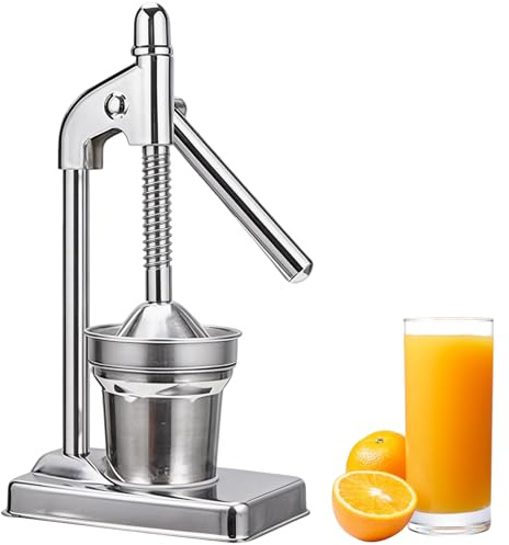 BRGD Presse-Agrume Manuel, Presse-Fruits à Main en Acier Inoxydable mit Levier pour Orange, Citron, Lime, Design Ergonomique Anti-Dérapant