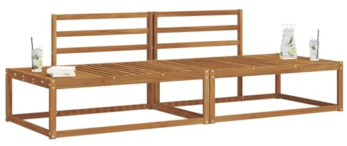 vidaXL Outdoor-Sofagarnitur 2 Stück Natur 230,5 x 83 x 73 cm, Cooles Outdoor-Sofa, Langlebiges Gartenmöbel, Modulare Couch, Flexibles Patiositzmöbel, Wetterfestes Lounge-Set