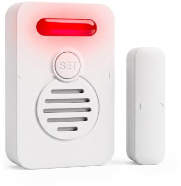 Chatthen Allarme Porta Finestra con Avviso Vocale, Sensore Magnetico Apertura Senza Fili con 6 Messaggi Vocali, Volume Regolabile 3 Livelli, Rilevatore per Casa Ufficio Frigorifero