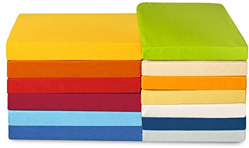 CelinaTex High-Line Kids Spannbettlaken 60x120-70x140 cm mais gelb Mako Baumwolle 180g/qm Bettlaken Jersey Spannbetttuch