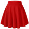 Damen Mädchen Basic Solid vielseitige dehnbaren informell Mini Skater Rock (S, Rot)