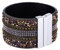 Morella Bracciale Donna Largo Decorato con zirconi e Strass e con Chiusura Magnetica Gold Lilla