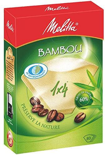 Melitta Filtros de café 1x4 Bambú - 80 filtros (6508160884)