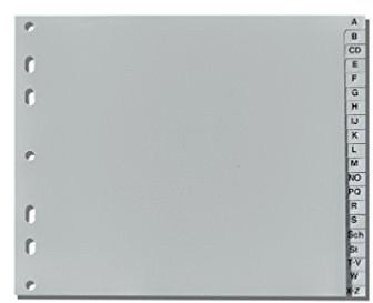 Herlitz 10843514 Register A-Z, 23 x 18 cm halbe Höhe, PP, Eurolochung