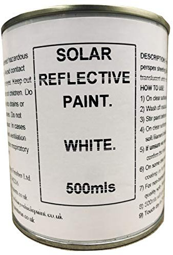 Fascinating Finishes Ltd 1 x 500ml White Solar Reflect Paint Polycarbonate Glass Conservatory Shading Greenhouse