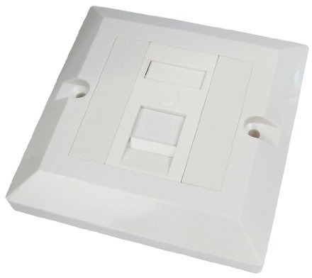World of Data CAT6 Single Port Faceplate - Socket - RJ45 - Ethernet - Network - Face Plate Module