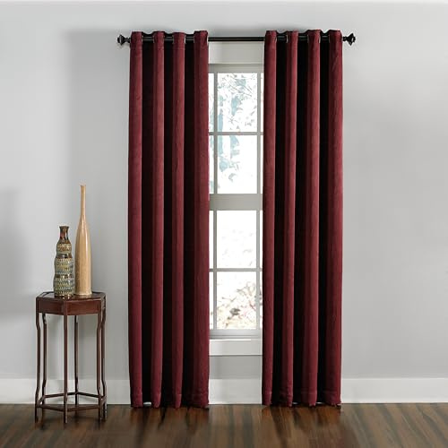 Curtainworks Lenox Grommet Curtain - 50 x 84 - Single Panel - Wine