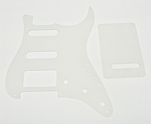 KAISH Clear 11 Hole ST/Strat Style Pickguard HSS Pick Guard with ST Back Plate Tremolo Trem Cover for USA/Mexico Stratocaster/Strat Transparent