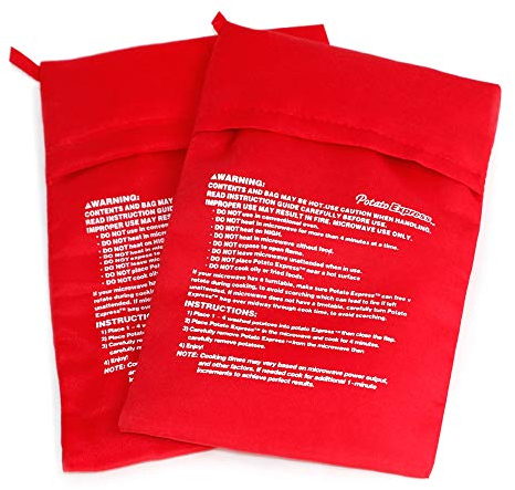 KINGZHUO Kartoffel-Kochbeutel für Mikrowelle, Tortillas, waschbar und wiederverwendbar, perfekte Kartoffeln in 4 Minuten, 2 Stück