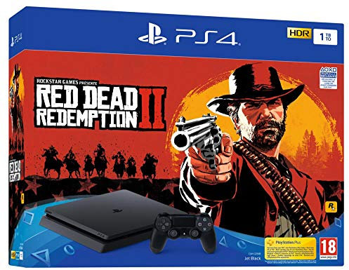 PS4 Slim 1 To E noir + Red Dead Redemption 2 - Standard Edition