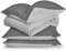 sleepwise Bettwäsche 155x200 Winter Bettwäsche 3tlg - ÖKO-TEX, Traumhaft Weich, Atmungsaktiv, Bügelfrei & Knitterfrei, Bettbezug Set aus gebürsteter Mikrofaser mit 2X 80x80 cm Kissenbezüge, Grau