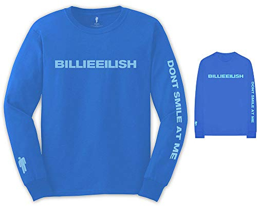 Billie Eilish BILLIELST04MBL03 T-Shirt, Blue, Large