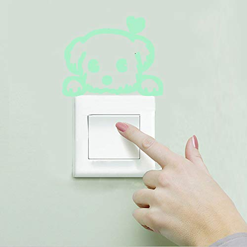 Nacnic Hund mit Herz Leuchtsticker Wandaufkleber. Fluoreszierende Haustiere und Liebe Wandstickers. Leuchtaufkleber Wanddekoration für Kinder und Baby Schlafzimmer, Hauszimmer, Geschäfte.