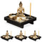 Relaxdays 4 x Zen Garten, mit Buddha, Steinen, Sand, Räucherstäbchen & Teelichthalter, Entspannung, Feng Shui Deko, schwarz