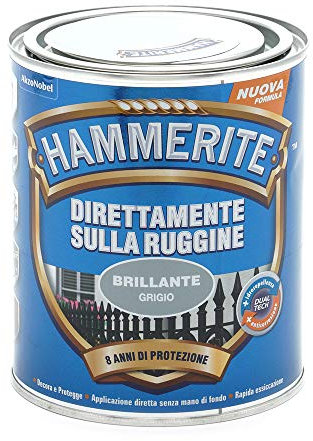 Hammerite Direttamente Sulla Ruggine Brillante Grigio 0.75 l