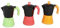 bolata Set de Cafetera de color aluminio de 9 tazas + salva mantel de madera respetuoso con el medio ambiente naranja