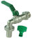 GASMIS Auslaufhahn 3/4 Zoll AG - Made in Italy - Wasserhahn aus Messing vernickelt für Innen und Außen, Inkl Schlauchanschluss und Hahnanschlussstück, Kugelauslaufhahn 1 Abgang, Grün, 1 Stück