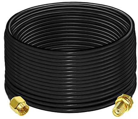 TUOLNK SMA-Verlängerungskabel RG58 49.2Ft (15M) SMA-Stecker auf SMA-Buchse Koaxialkabel 3G 4G LTE WiFi-Antenne Wireless LAN Verlustarmes HF-Koaxialkabel CB-Funk RG58
