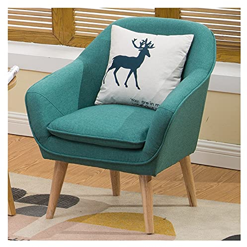 DUNAKE Polstersessel Loungesessel,Sofasessel,Gepolsterter Sessel Einzelsofa,Zuhause, Schlafzimmer, Balkon, Garten, Büro, komfortabel und langlebig, praktisch und stilvoll (Color : Green)