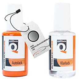 uniQum Autolack Stift + Klarlack im Vorteilsset fürs Auto für AUDI KRISTALLBLAU/ZAUBERBLAU Y7R Autolack Reparatur 2 x 30 ml