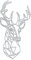 teileplus24 DS03 Wanddeko Metall | Wandbild | Metallbild | Geometrische Wandkunst | 74 x 40 cm, Farbe:Hirschkopf Silber