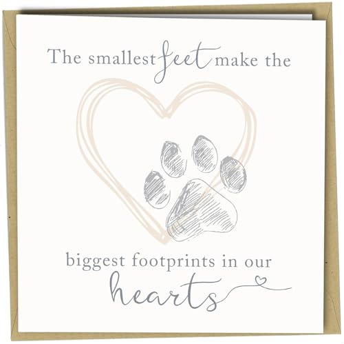 Sympathy Card for Pet Dog Cat Bereavement Condolence Sorry For Loss Death of pet dog cat The Smallest Feet#73