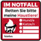 Aufkleber Hinweis Feuerwehr „Notfall Haustiere“ Folie selbstklebend individuell beschriftbar | 5-40 cm Made in Germany, Größe: 5x5cm