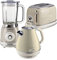 Ariete ARPK22 Retro Style Jug Kettle, 2 Slice Toaster & Jug Blender Set, Vintage Design, Cream