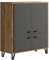 trendteam smart living - Hochschrank Schrank - Wohnzimmer - Blanshe - Aufbaumaß (BxHxT) 98 x 112 x 42 cm - Farbe Eiche Navarra mit Filz Dunkel Grau - 2122862C9