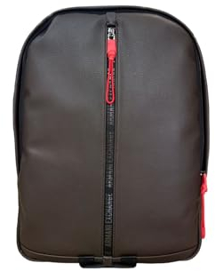 Armani Exchange Men's Faux Leather, Central Logo Zip, internal Pockets Backpack, DELICIOSO-DELICIOSO