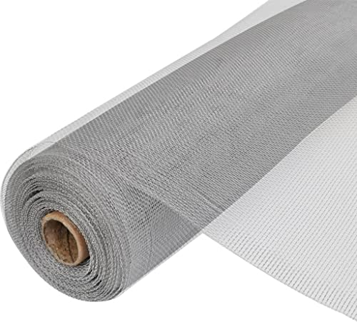 HOMIUSE 100x500 CM Aluminium Gewebe Lichtschacht Draht Alu Gitter Gaze Mücken Insektenschutz Fenster Gitter Fliegengitter Balkontür Fliegengitter Tür Wühlmausgitter Hasengitter Rostschutz Reißfest