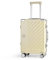 JLY Valigia Rigida 100% Policarbonato Senza Cerniera, Trolley da Viaggio con Doppio Lucchetto TSA, 4 Ruote Girevoli e Manico in Lega di Alluminio, Bagaglio da Stiva (Giallo Crema, S (56cm 37L))