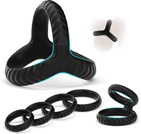 Penisring Set Sexspielzeug Cockring für Männer,6pcs Größe Penisring Dehnbar Silikon Hondenring Potenzsteigerung Erektion Erotisches Sexspielzeug für Paare Penis Ring (6pcs)
