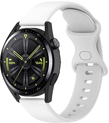 TINGYR 22mm Weiches Silikonband für Google Pixel Watch, Einfach zu Ersetzen, Schlank, Ersatzbänder Ansehen für Fossil Hybrid Smartwatch HR.（Weiss）