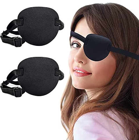 2 Piezas Parche Ojo Solo Médico Parches Oculares para Cuidado de los Ojos, Ambliopía y Tratamiento de Astigmatismo (Negro)