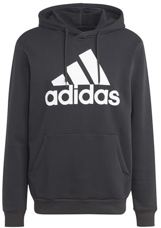 adidas Uomo Essentials Fleece Big Logo Hoodie, Black, XL